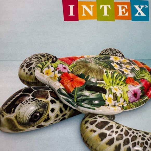 🐢 INTEX XL Realistic Sea Turtle Ride-On Pool Float - Picture 2 of 7